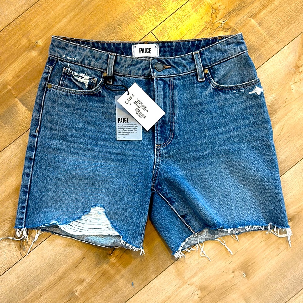 NWT PAIGE Sarah Longline Shorts, sz 28